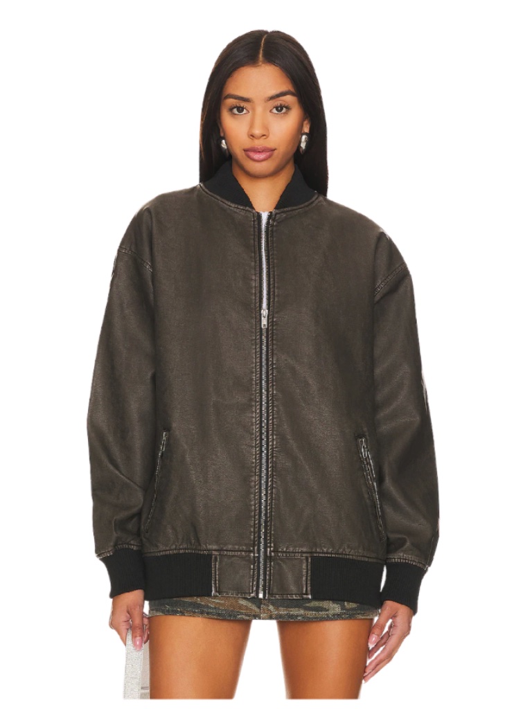 Superdown Ariel Faux Leather Bomber